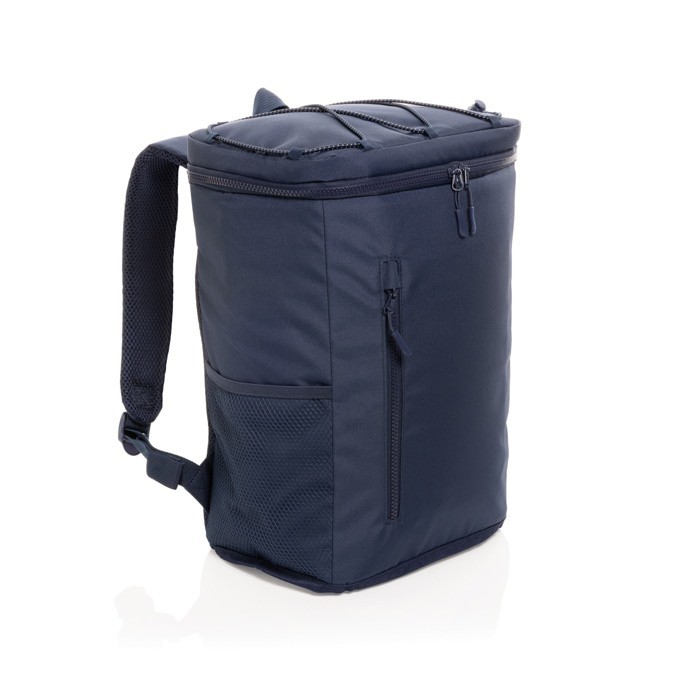 Mochila nevera de RPET con correas ajustables capacidad 18L color azul marino Mochila nevera de RPET con correas ajustables capacidad 18L color azul marino