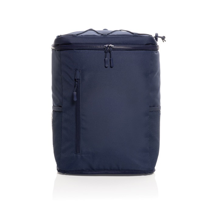Mochila nevera de RPET con correas ajustables capacidad 18L color azul marino tercera vista Mochila nevera de RPET con correas ajustables capacidad 18L color azul marino tercera vista