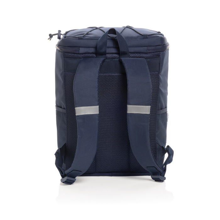 Mochila nevera de RPET con correas ajustables capacidad 18L color azul marino quinta vista Mochila nevera de RPET con correas ajustables capacidad 18L color azul marino quinta vista