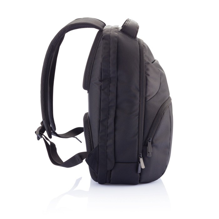Mochila para portátil de 15,6'' en poliéster color negro tercera vista Mochila para portátil de 15,6'' en poliéster color negro tercera vista