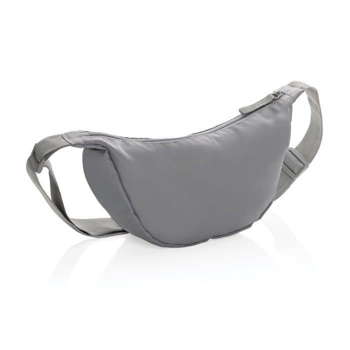 Bandolera ajustable de poliéster reciclado con gran compartimento color gris