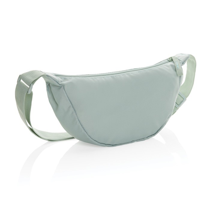 Bandolera ajustable de poliéster reciclado con gran compartimento color verde oliva