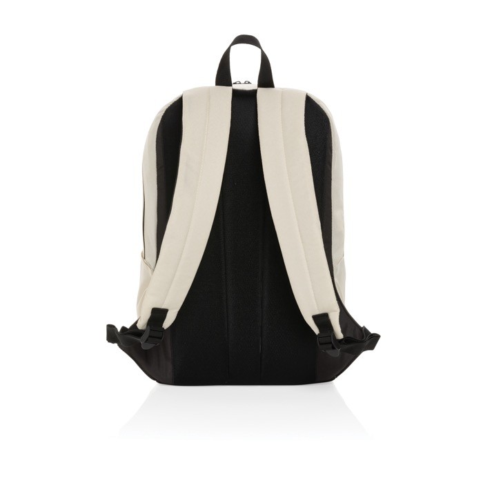 Mochila de viaje de RPET disponible en varios colores 15,6” color blanco roto tercera vista Mochila de viaje de RPET disponible en varios colores 15,6” color blanco roto tercera vista