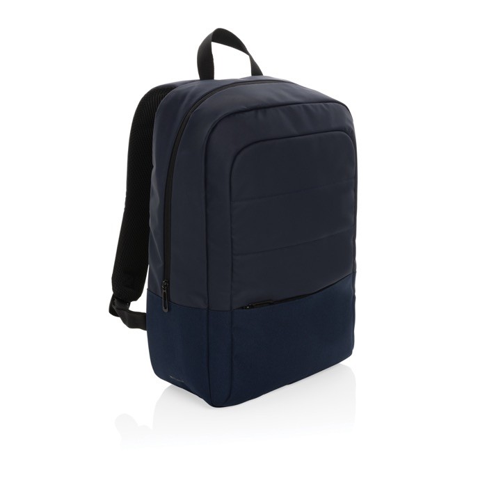 Mochila de RPET para PC con varios organizadores interiores 15,6” color azul marino Mochila de RPET para PC con varios organizadores interiores 15,6” color azul marino