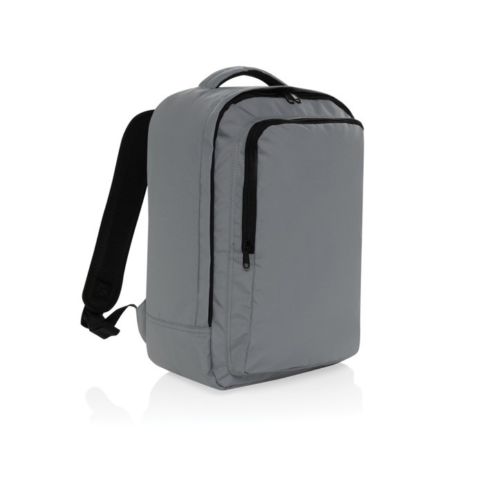 Mochila de RPET para viajar con capacidad para 19L y asa superior color gris