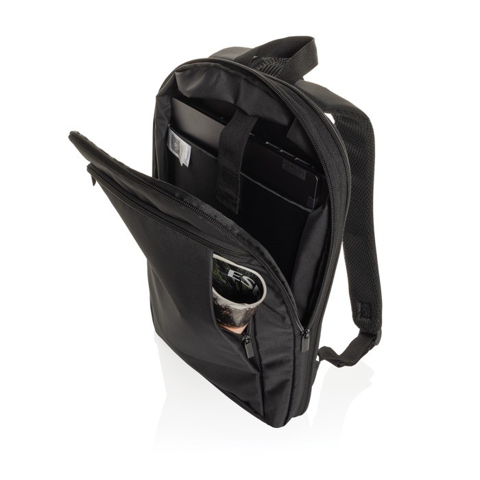 Mochila ultradelgada en RPET con diseño expandible 15.6” color negro séptima vista