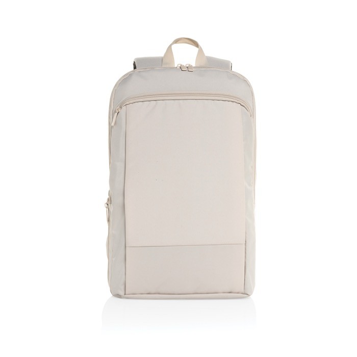 Mochila ultradelgada en RPET con diseño expandible 15.6” color beige tercera vista