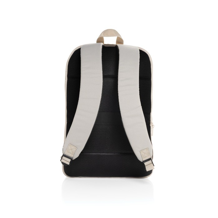 Mochila ultradelgada en RPET con diseño expandible 15.6” color beige quinta vista