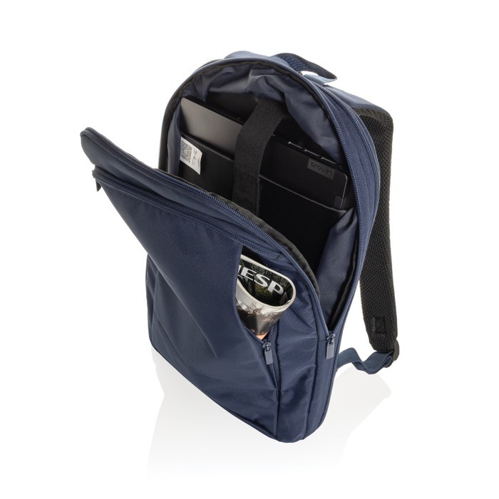 Mochila ultradelgada en RPET con diseño expandible 15.6” color azul marino séptima vista