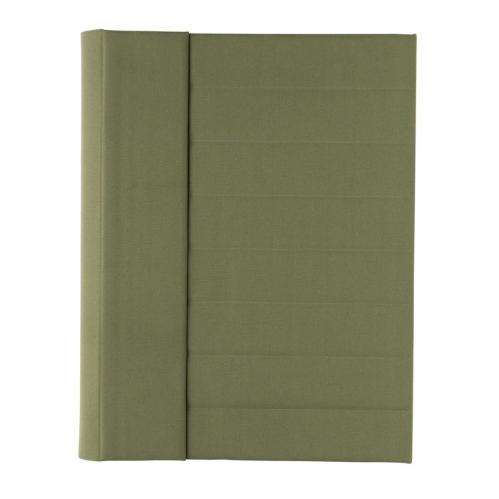 Portafolios con libreta grande y cierre color verde militar segunda vista