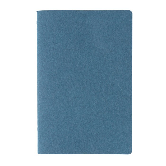 Libreta de tapa blanda con certificación FSC color azul segunda vista
