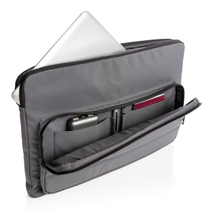 Funda para portátil con bolsillo lateral color gris oscuro quinta vista Funda para portátil con bolsillo lateral color gris oscuro quinta vista