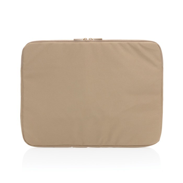 Funda de poliéster reciclado para portátil de 14'' color marrón claro segunda vista Funda de poliéster reciclado para portátil de 14'' color marrón claro segunda vista