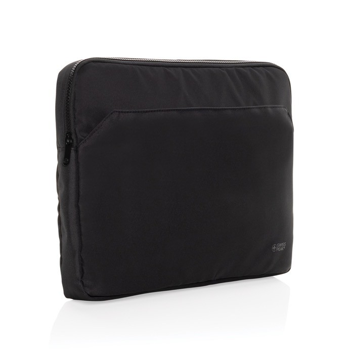 Funda de RPET con forro y bolsillo frontal Swiss Peak PC 15,6” color negro Funda de RPET con forro y bolsillo frontal Swiss Peak PC 15,6” color negro
