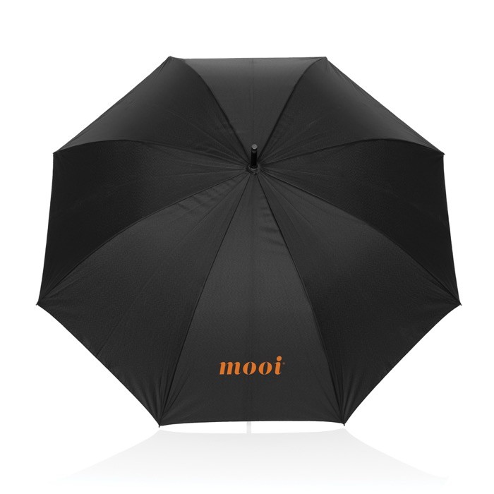 Paraguas premium en RPET con apertura automática Ø130 Swiss Peak color negro vista con logo