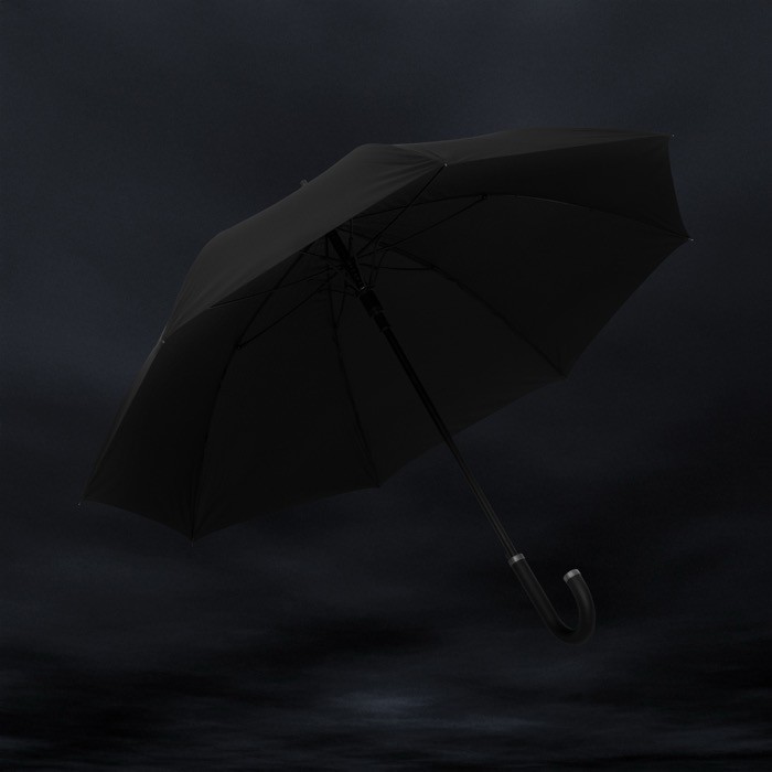 Paraguas premium en RPET con apertura automática Ø130 Swiss Peak color negro vista de ambiente 2