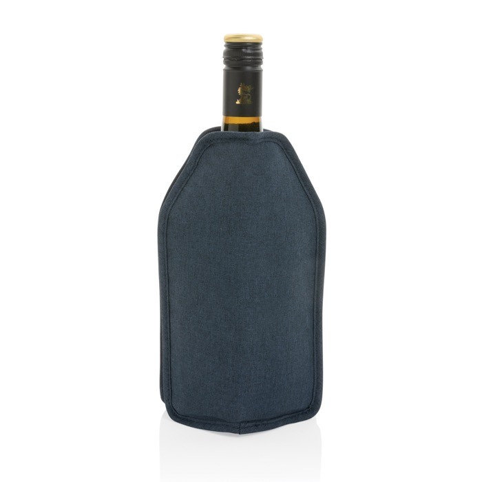 Funda enfriadora de RPET para botellas de vino en varios colores color azul marino segunda vista Funda enfriadora de RPET para botellas de vino en varios colores color azul marino segunda vista