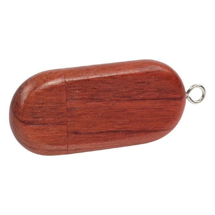 Usb de madera publicitario forma ovalada 3.0 color caoba Usb de madera publicitario forma ovalada 3.0 color caoba
