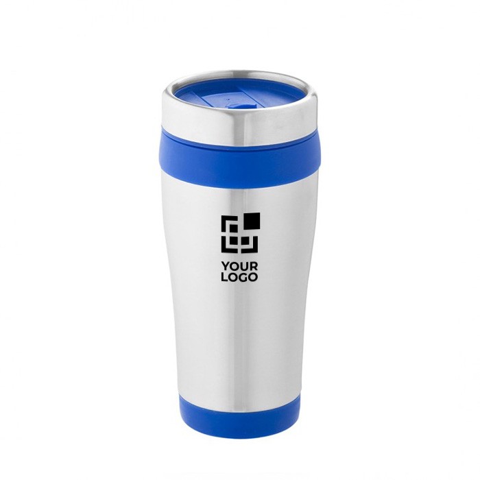 Vaso térmico de acero inoxidable reciclado con tapa giratoria 410ml vista principal Vaso térmico de acero inoxidable reciclado con tapa giratoria 410ml vista principal
