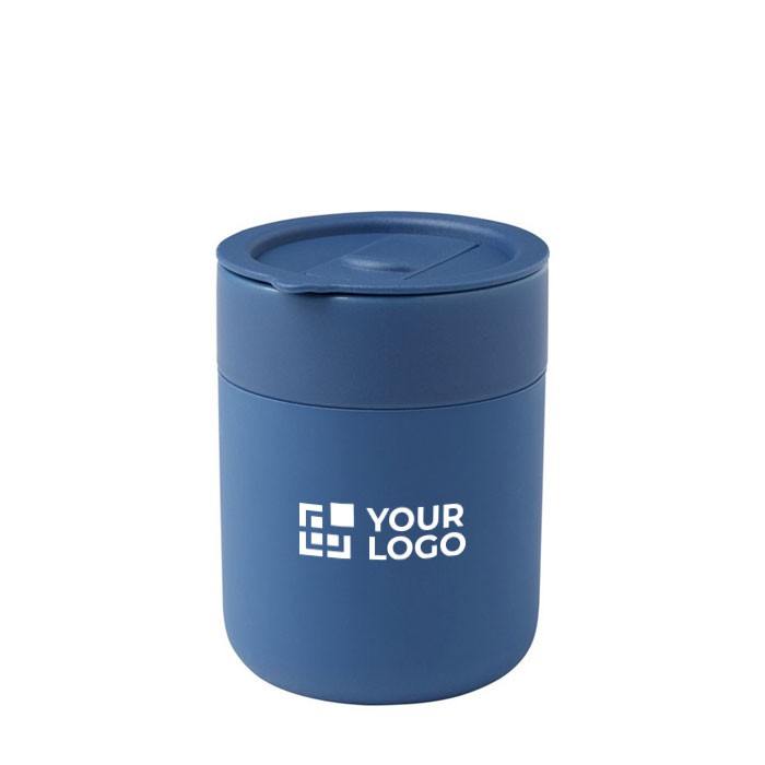 Vaso de cerámica con envoltura de silicona y tapa de plástico 330ml vista principal Vaso de cerámica con envoltura de silicona y tapa de plástico 330ml vista principal