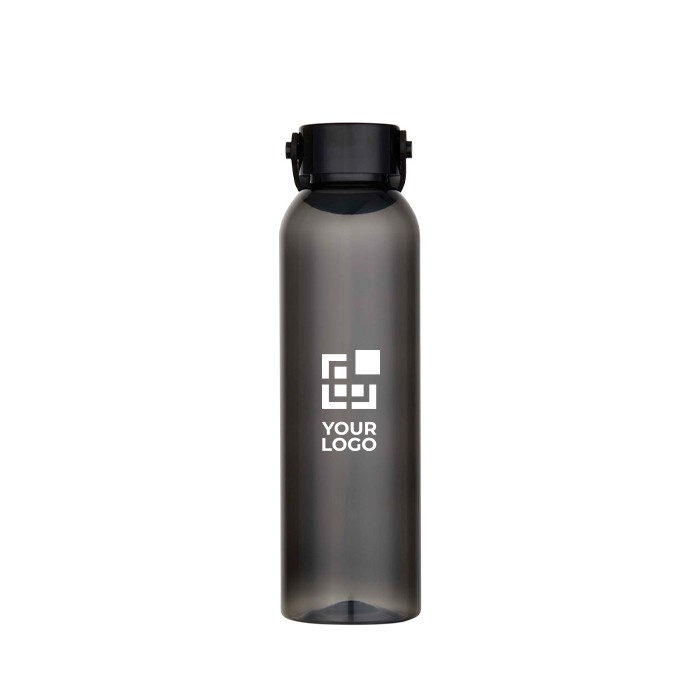Botella de plástico reciclado con asa de silicona en la tapa 630ml vista principal Botella de plástico reciclado con asa de silicona en la tapa 630ml vista principal