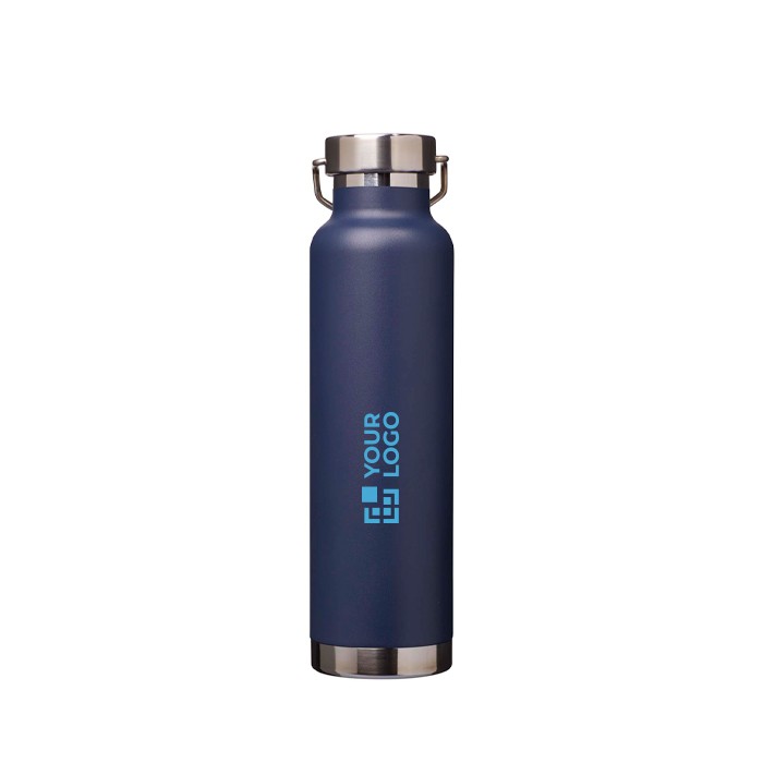 Botella de acero inox reciclado de doble pared y tapa de rosca 650ml vista principal Botella de acero inox reciclado de doble pared y tapa de rosca 650ml vista principal