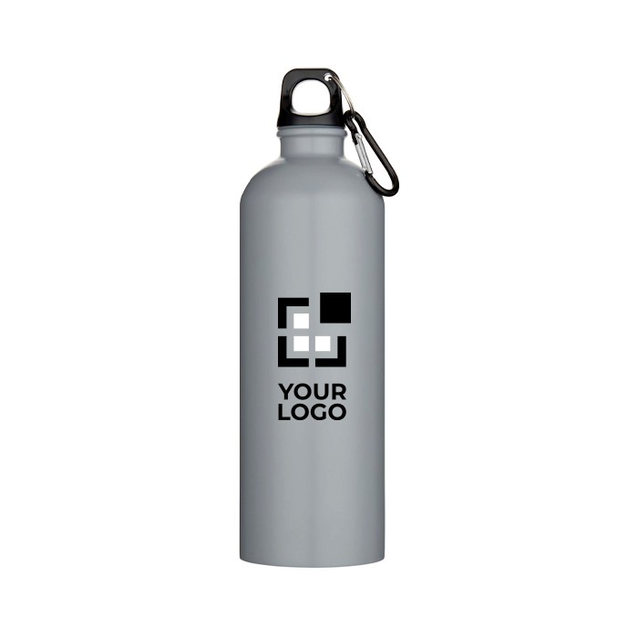 Botella de acero inoxidable reciclado mate con mosquetón 750ml vista principal Botella de acero inoxidable reciclado mate con mosquetón 750ml vista principal