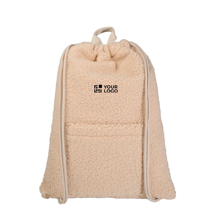 Mochila de cuerdas de sherpa reciclada con bolsillo frontal 9L vista principal