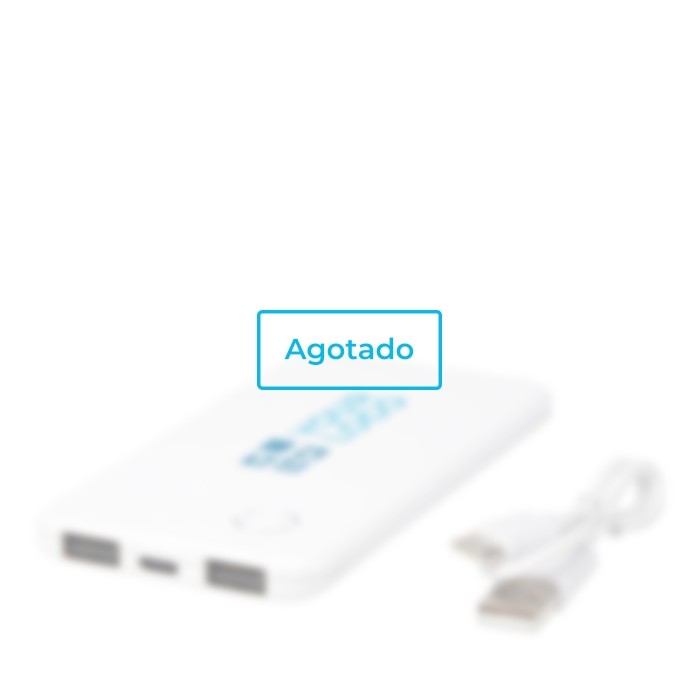 Powerbank ligero y fino con dos salidas de carga 4.000 mAh vista principal - agotado