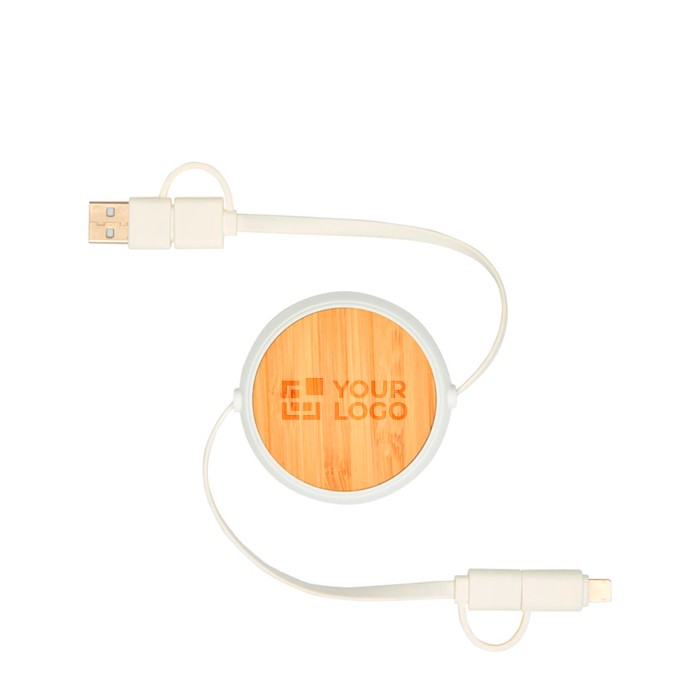 Cable retráctil de carga rápida 5 en 1 con sincronización de datos vista principal