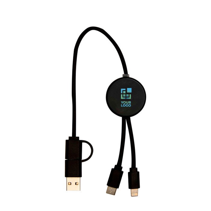 Cable de carga rápida con plástico reciclado y sincronización 5 en 1 vista principal Cable de carga rápida con plástico reciclado y sincronización 5 en 1 vista principal