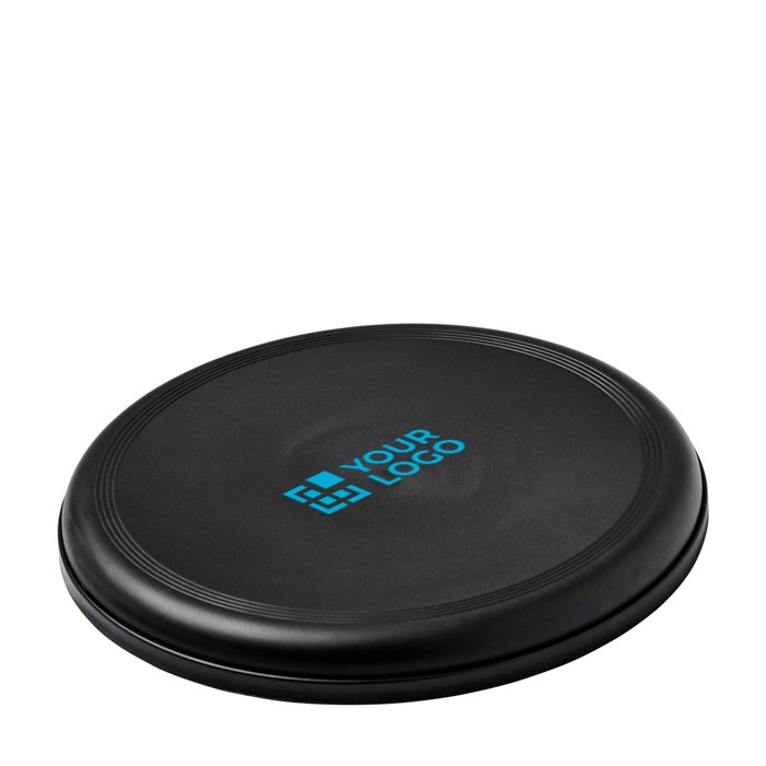 Frisbee redondo de plástico reciclado con acabado moteado vista principal