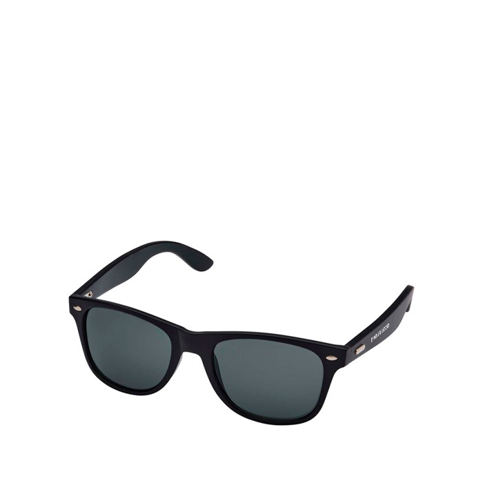 Gafas de sol retro con patillas de bambú y revestimiento negro vista principal