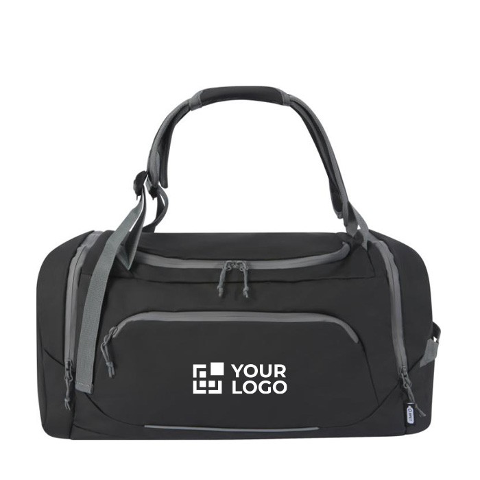 Mochila deportiva reciclada resistente al agua con varios bolsillos vista principal