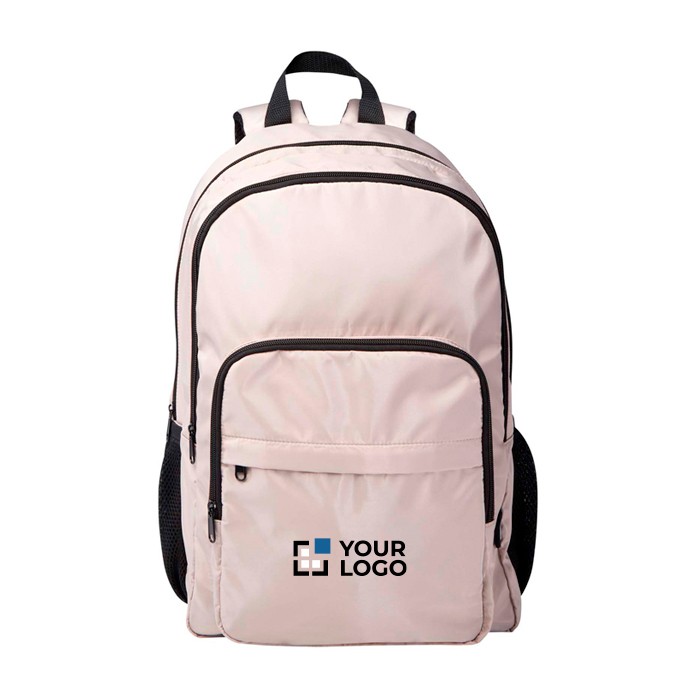 Mochila para portátil de poliéster reciclado con bolsillo PC 15” vista principal Mochila para portátil de poliéster reciclado con bolsillo PC 15” vista principal