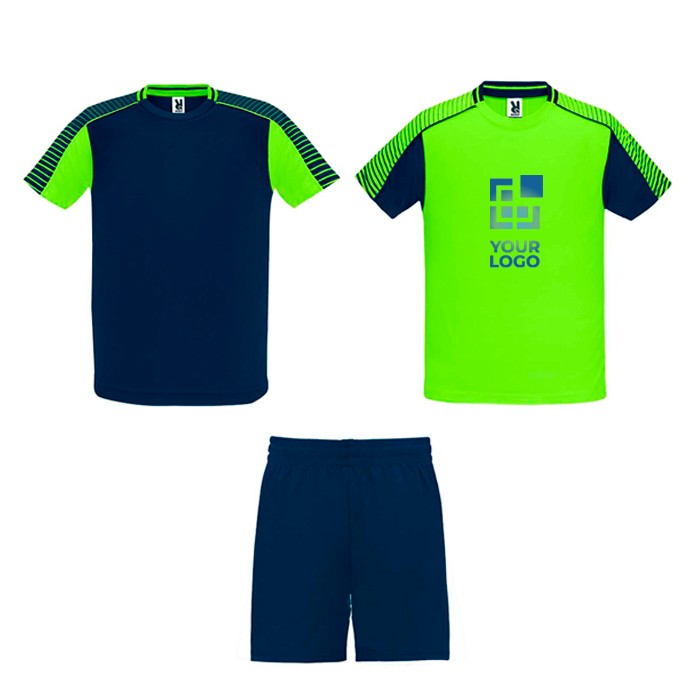 Conjunto deportivo de poliéster unisex con 2 camisetas 140 g/m2 Roly vista principal