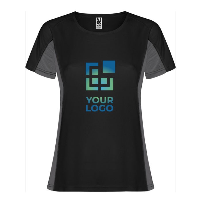 Camiseta deportiva de poliéster para mujer bicolor 140 g/m2 Roly vista principal Camiseta deportiva de poliéster para mujer bicolor 140 g/m2 Roly vista principal