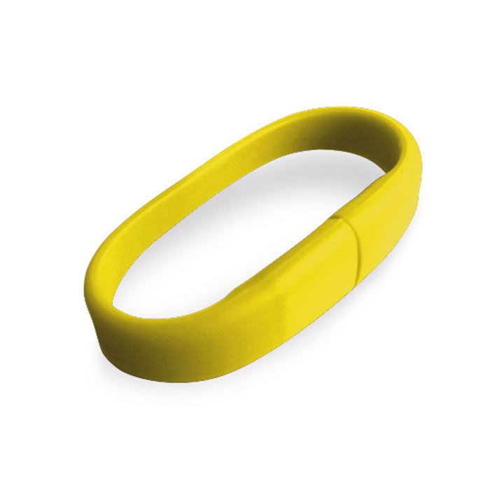 Pulseras USB silicona regalo empresa amarillo