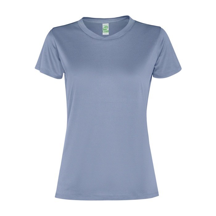 Camiseta deportiva de poliéster reciclado de mujer 100 g/m2 Roly color azul grisáceo