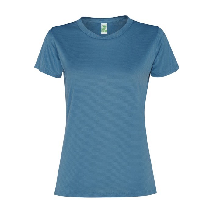 Camiseta deportiva de poliéster reciclado de mujer 100 g/m2 Roly color azul pastel