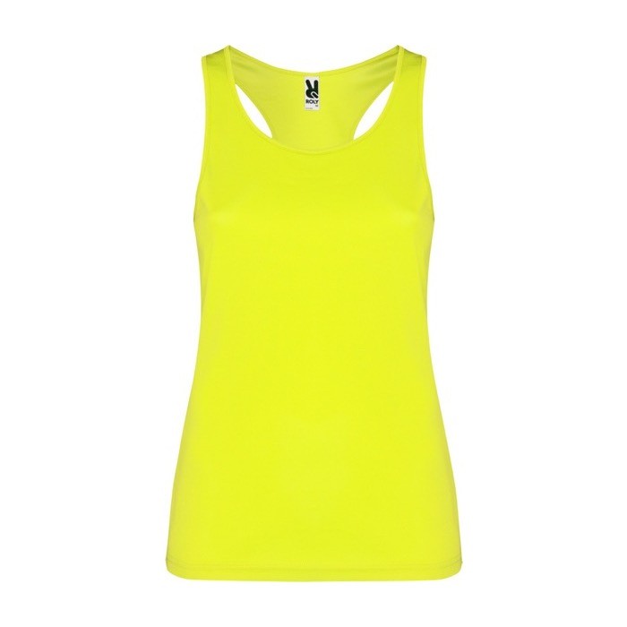 Chaleco deportivo para mujer con tejido técnico 140 g/m2 Roly color amarillo fluorescente