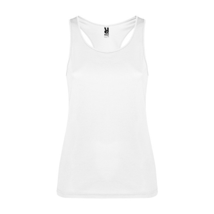 Chaleco deportivo para mujer con tejido técnico 140 g/m2 Roly color blanco