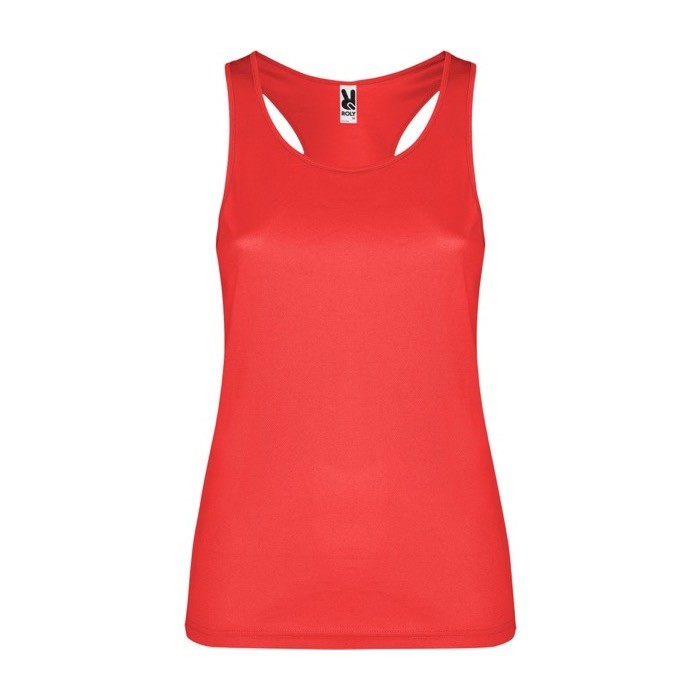Chaleco deportivo para mujer con tejido técnico 140 g/m2 Roly color rojo