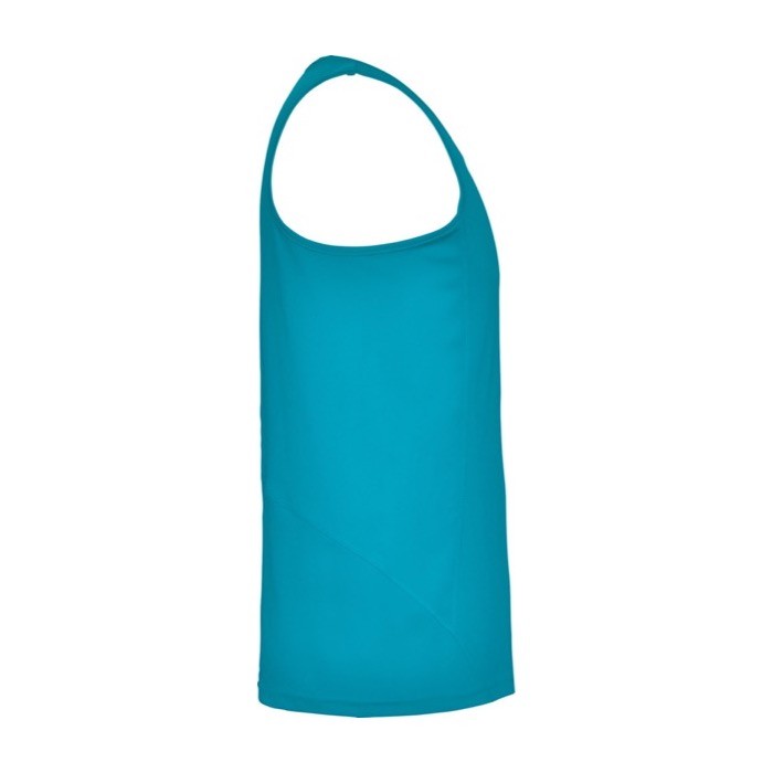 Chaleco deportivo para hombre técnico de poliéster 140 g/m2 Roly color turquesa segunda vista lateral Chaleco deportivo para hombre técnico de poliéster 140 g/m2 Roly color turquesa segunda vista lateral