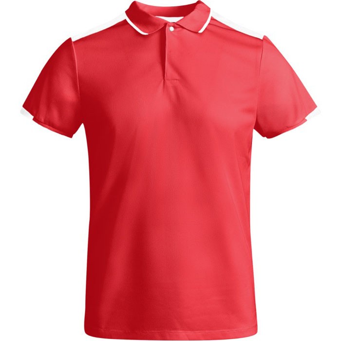 Polo de poliéster de manga corta para hombre bicolor 140 g/m2 Roly color rojo Polo de poliéster de manga corta para hombre bicolor 140 g/m2 Roly color rojo