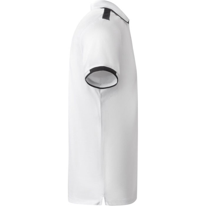 Polo de poliéster de manga corta para hombre bicolor 140 g/m2 Roly color blanco segunda vista lateral Polo de poliéster de manga corta para hombre bicolor 140 g/m2 Roly color blanco segunda vista lateral