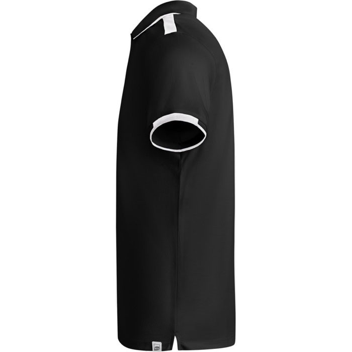 Polo de poliéster de manga corta para hombre bicolor 140 g/m2 Roly color negro vista lateral Polo de poliéster de manga corta para hombre bicolor 140 g/m2 Roly color negro vista lateral