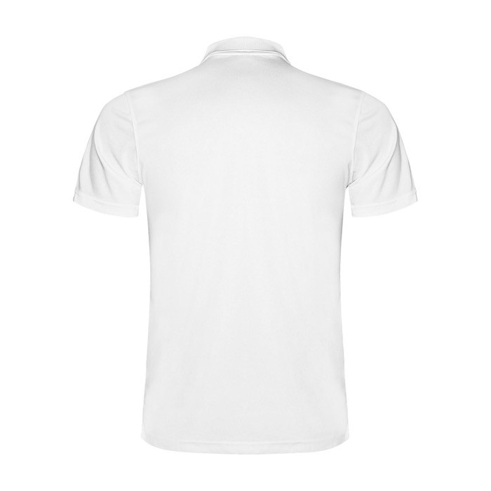 Polo técnico de poliéster en punto piqué para hombre 150 g/m2 Roly color blanco segunda vista trasera