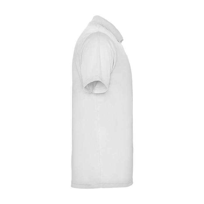 Polo técnico de poliéster en punto piqué para hombre 150 g/m2 Roly color blanco segunda vista lateral