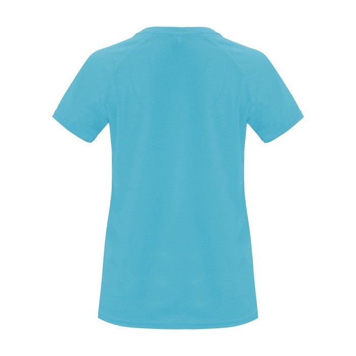 Camiseta técnica de poliéster 100% para mujer 135 g/m2 Roly color turquesa segunda vista trasera